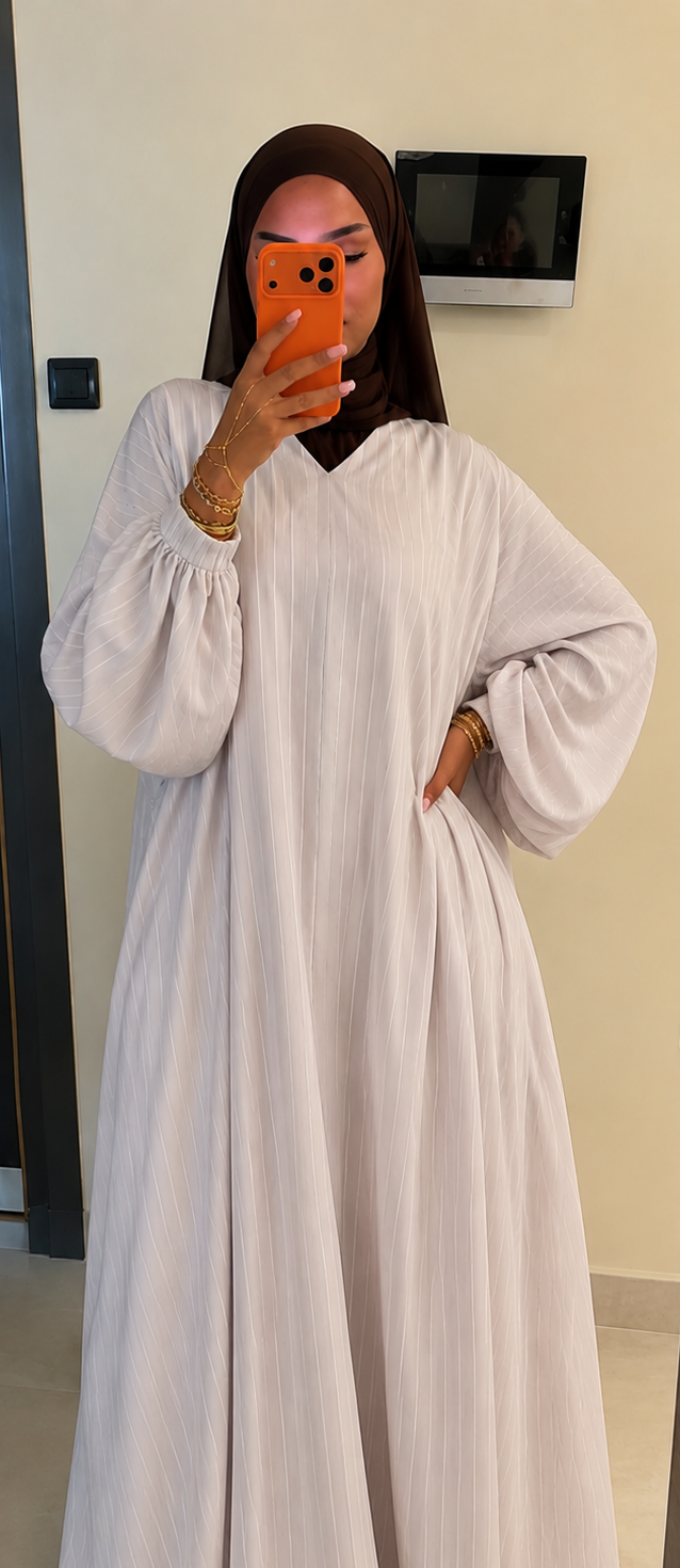 Abaya longue à rayures