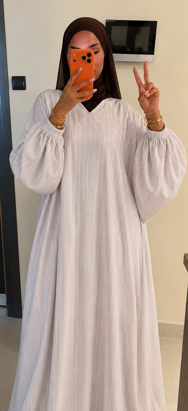 Abaya longue à rayures