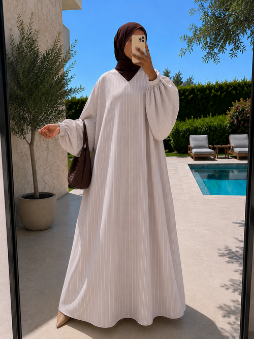 Abaya longue à rayures