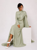 Abaya Satin avec Voile Intégré