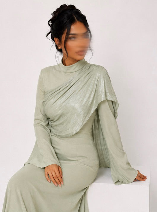 Abaya Satin avec Voile Intégré